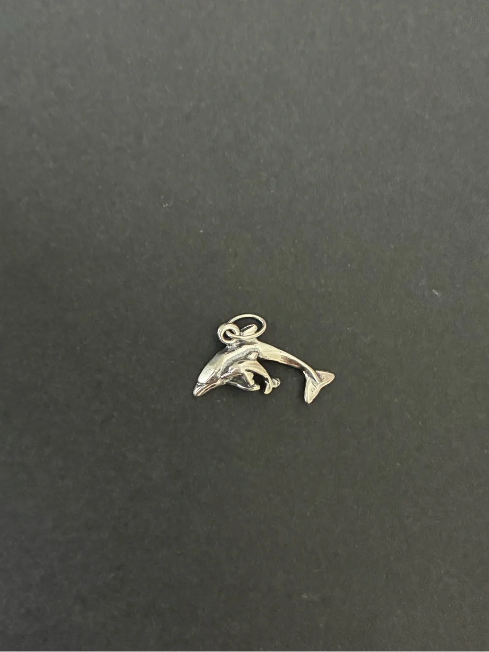 925 Silver Dolphin Pendant Charm - Polished Silver Finish